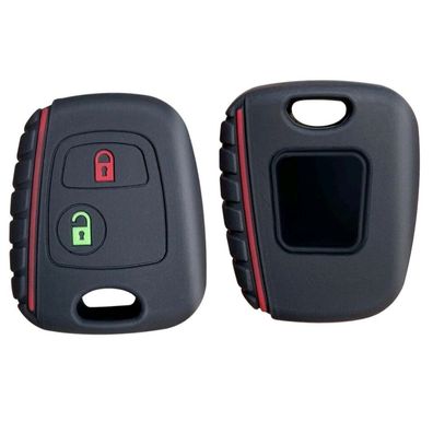 Auto Schlüssel Hülle Case Schwarz für Peugeot Partner 107 206 SW CC 406 307