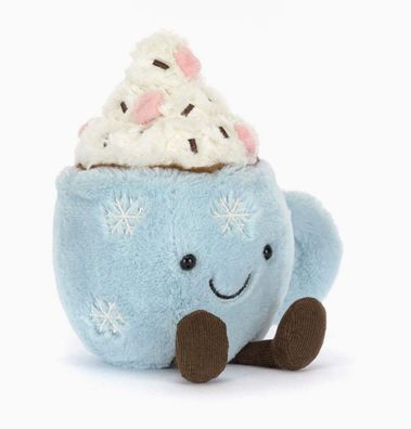 Jellycat Plüschtier mit Geschenktüte, Marshmallow-Trinkschokoladenbecher, 18 cm