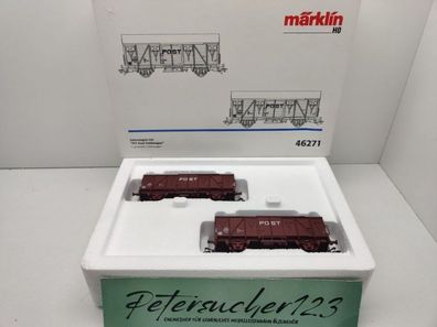 Märklin H0 AC 46271 Wagen-Set "PTT-Post-Triebwagen" Gs / NEM / NS / OVP weiß