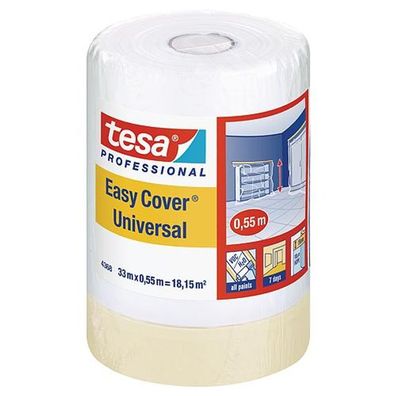 Abdeckfolie tesa® Pro Easy Cover® Universal, 550 mm, L-33 m, Maler-, mit Klebeband
