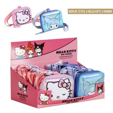 Hello Kitty Kuromi Geldbörsen Display 12 Stück Rosa Lila Mini Tasche