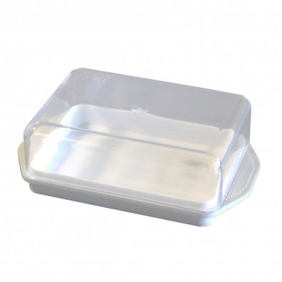 Butterdose aus Kunststoff mit transparentem Deckel - 17 x 5 x 10 cm