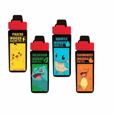 Pokémon Wasserflasche Quadratisch Trinkflasche Ideal für unterwegs, perfekt für