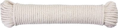Wäscheleine Cloth-Line L-20 m/4 mm, Baumwolle, weiß