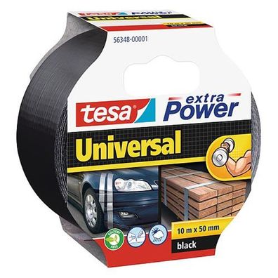 Band tesa® Extra Power Universal, klebend, Textil, silber, 50 mm, L-10 m