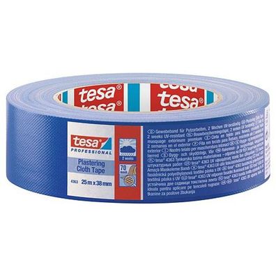 Klebeband tesa® PRO Plastering, Putzband, Fassadenband, selbstklebend, blau