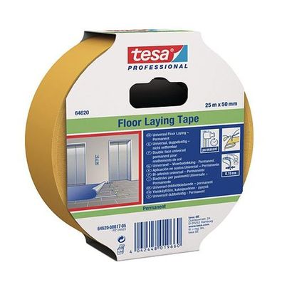 Band tesa® PRO tesafix®, doppelseitig klebend, universal, Folie, weiß, 50 mm, L-10 m