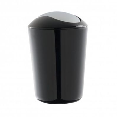 Abfalleimer mit Schwingdeckel 5 L - Mülleimer aus Kunststoff, Schwarz