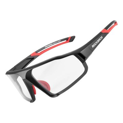 Rockbros SP216BK Fahrradbrille UV400 Photochrom Schwarz Rot