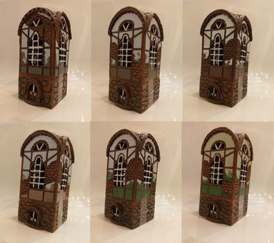 Keramik Lichthaus 2 Dorfhaus - 12 verschiedene Farben - Höhe 14,5 cm