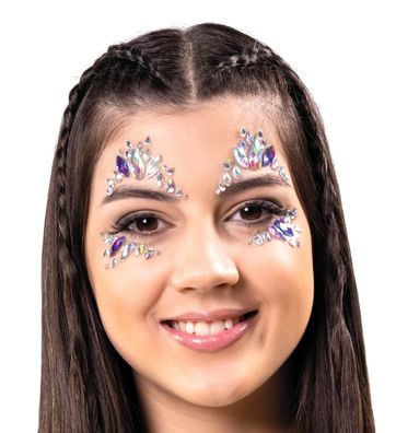 Gesichts Tattoo Moon Schmucksteine Festival Cosplay Fee Märchen Karneval