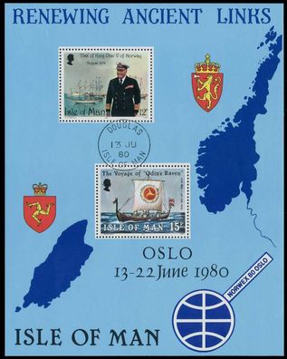 ISLE OF MAN Block 4 zentrisch gestempelt X7F4D6A