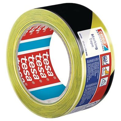 Klebeband tesa® PRO Marking, selbstklebend, Warnband, gelb-schwarz, 50