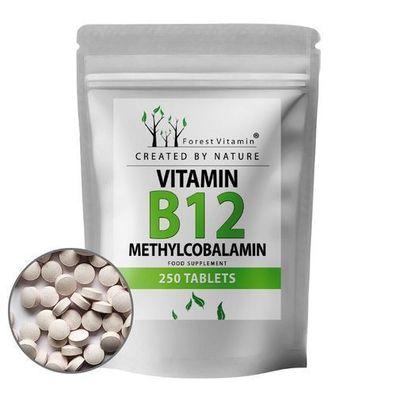 Vitamin B12 400 mcg - 250 Tabletten - Methylcobalamin - Vegan - Forest Vitamin