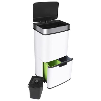 Ribelli Edelstahl Mélltrennsystem 3 + 1 Fächer 72 L Sensor Weiß