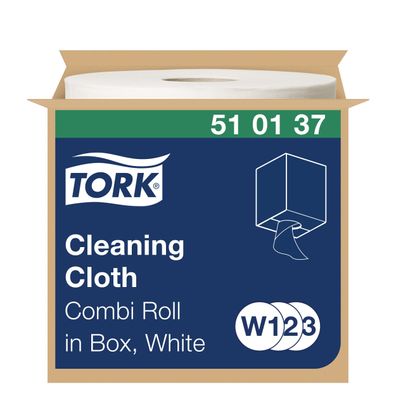 Tork Reinigungstécher Weiß W1/2/3 Wiederverwendbar 1 x 400 Técher 510137
