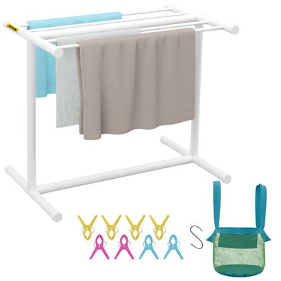 VEVOR Handtuchständer 5 Stangen freistehend PVC 102x46x102 cm