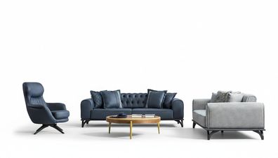 Designer Möbel Sitzgarnitur 3 + 3 + 1 Sofagarnitur Polster Möbel Couchen