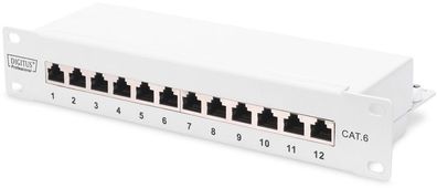 Digitus 1HE CAT 6 Klasse E Patch Panel geschirmt 12-Port RJ45