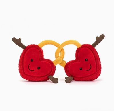 Jellycat-Plüschtier mit herzförmigem Verschluss und Verpackungsbeutel, 15 cm