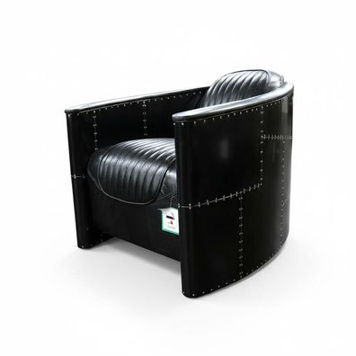 Aviator Sofa Sessel Couch club Lounge Vintage Aluminium Flugzeug Retro Echtleder