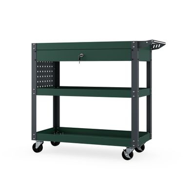 Werkstatt-Werkzeugwagen, flaschengrün: FRED, 800 x 800 x 380 mm
