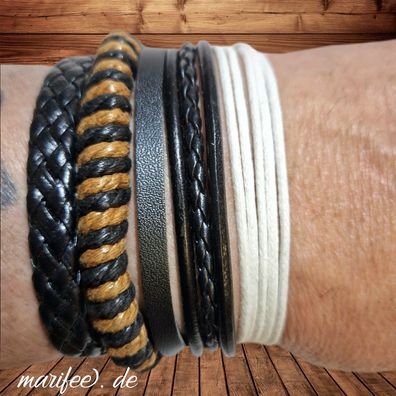 Lederarmband-Set, 4 Stück mehrsträngige Armbänder Art.-Nr. 90037