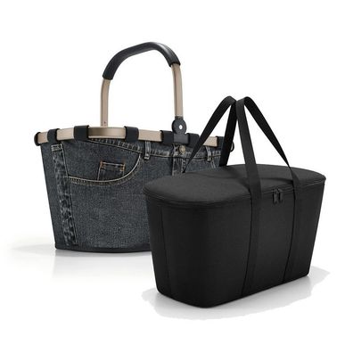 reisenthel Set aus carrybag BK + coolerbag UH BKUH, frame jeans dark grey + b