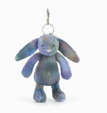 Jellycat Plüschtier mit Verpackungsbeutel, 10 cm Anhänger, Exquisites Weltraumkaninch