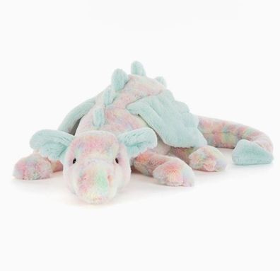 JellyCat - Brandneuer Regenbogen-Süßigkeitendrache mit Etikett, 50 cm