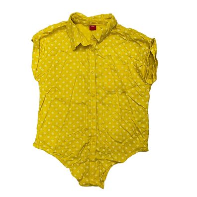 s. Oliver Mädchen Bluse Gr. 164 Gelb Kurzarm Hemdbluse Muster Zustand Top