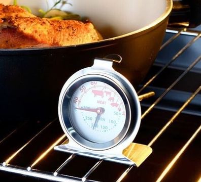 NEU 3in1 XL Braten Ofen Thermometer für Backofentemperatur Fleisch Küche Backen