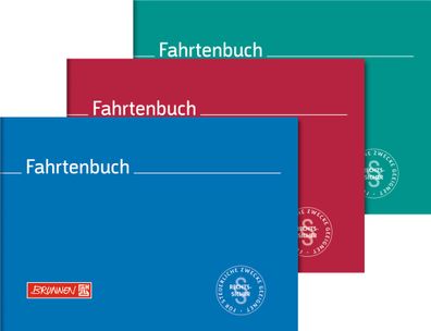 5X Brunnen 1010141 Fahrtenbuch „für Kraftfahrzeuge“, A6 quer, 40 Blatt, Karton, mit H