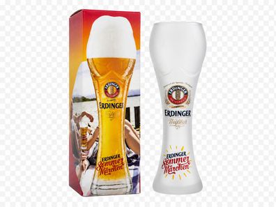 Erdinger Sommermärchen Pokalglas 0,5 l - Mattiertes Weißbierglas mit Geschenkve