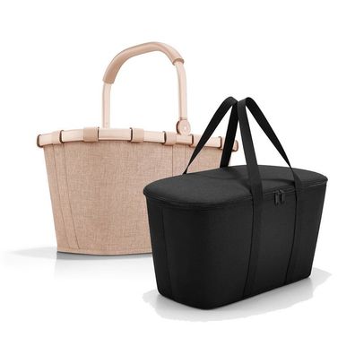 reisenthel Set aus carrybag BK + coolerbag UH BKUH, frame twist coffee + blac