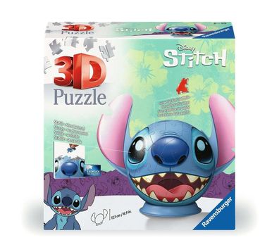 Disney Stitch Puzzle-Ball mit Ohren - 3D Puzzle 72 Teile Ravensburger Kinderpuzzle