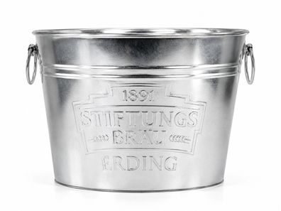 Stiftungsbräu Erding Getränkekühler aus Metall - Verzinkter Flaschenkühler mit