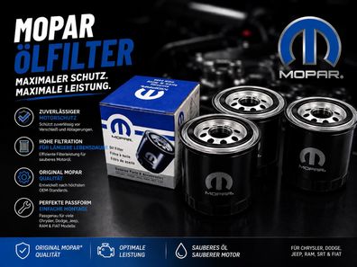 Ölfilter (Ölfilterhöhe 84,58mm) 04892339AA MO-339 ) (MOPAR) 3 STÜCK