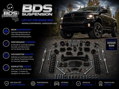 6" BDS SuperSize Fahrwerk RAM 1500 Bj:13-24 (Gen.4) mit FOX Stoßdämpfer mit Fahrze