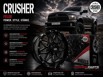 Felgensatz 20x10" Crusher OFF ROAD C02 (Gen.3 & Gen.4) 5-139.7mm (mit Teilegutach