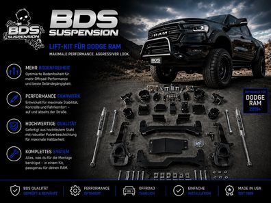 4" BDS SuperSize Fahrwerk RAM 1500 (Gen.5) mit 22" (m. Luftfederung ab Werk) m