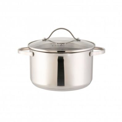 Pado Edelstahl Bratentopf mit Glasdeckel ø20 cm - 3 L