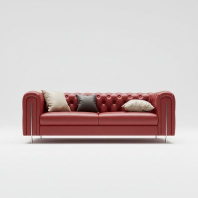 Design Klassiker Chesterfield 3 Sitzer Couch Leder Textil Sofas Couchen