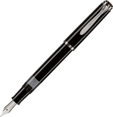 Pelikan Füllhalter Classic 205, Schwarz, Feder EF (extra-fein), hochwertiger Kolbenfü