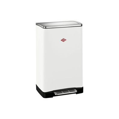 WESCO Big Double Boy Abfallsammler 2x18L weiß matt Edelstahl-Fußtritt