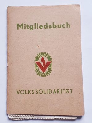 DDR Volkssolidarität Ausweis Mitgliedsbuch