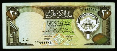 KUWAIT. 20 Dinars 1968 (1980-1991). 16b