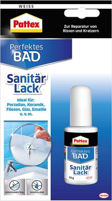 Lack Pattex® Sanitär Reparaturlack für Waschbecken und Badewannen, 50 g