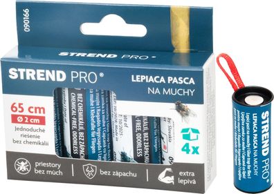 Fliegenfalle Strend Pro, für Fliegen, Klebestreifen, Packung 4 Stk