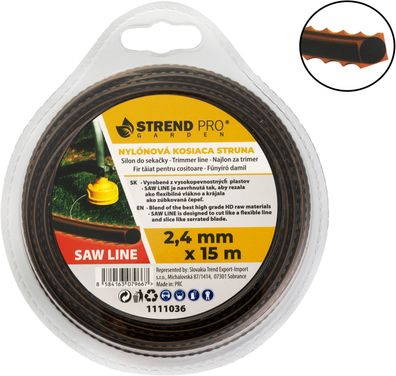 Mähfaden Strend Pro Premium SawLine, 2,4 mm, L-15 m, gezahnt